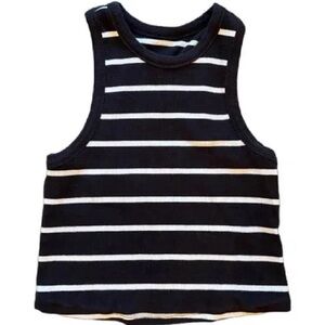 Classic Black and White Striped Women's Tank Top XL